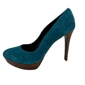 Gianmarco Puma Womens Classic Pump Heel Blue Suede Sexy Slip On Ultra High 9